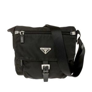Prada messenger bag nylon pocket black wristlet